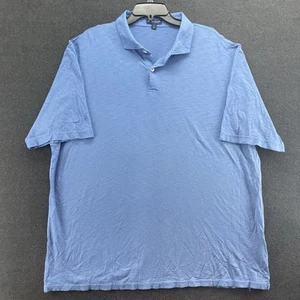 Peter Millar Polo Shirt Lrg Blue Crown Crafted Golf Performance Pima 2XL **FLAW - Picture 1 of 13