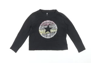 Converse Girls Black Graphic Long Sleeve T-Shirt, 11-12 Years - Picture 1 of 12