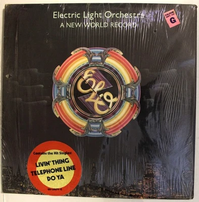ELO (Jeff Lynne) New World Record LP w/ Hype Sticker Livin’ Thing Telephone Line Foto 1 de 4