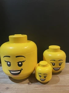 LEGO Iconic Storage Head Girl Med girl Sm Container Toys Stackable 3 Pcs - Picture 1 of 20