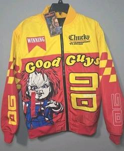 NEW Reason X Chucky Good Guys Men’s Varsity Bomber Racing Red Jacket Size Small - Picture 1 of 10
