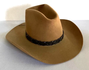 De Colección Resistol Diligencia Fieltro Vaquero Sombrero Autoconforme Talla 7 (56 cm) Lt Marrón - Imagen 1 de 19