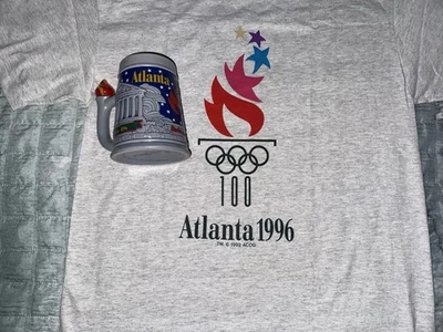 Camiseta De Colección 1996 Juegos Olímpicos de Atlanta Para Hombre Talla Grande Campeón Y Cerveza Stein Foto 1 de 4
