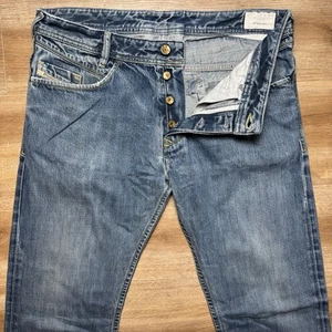 Diesel Jeans Men 33x34 Blue Poiak Regular Slim Tapered Denim Zip Pockets 008IL - Picture 1 of 16