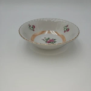 Vintage Lusterware Japan Pink Floral Gold Rim 7 1/4" Bowl - Picture 1 of 5
