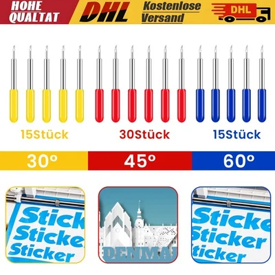 60x 30°45°60° Klingen Plottermesser Schneideplotter Messerhalter Plotter DHL - Bild 1 von 4
