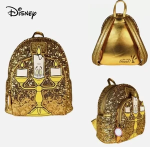 Nueva Mini Mochila Loungefly Disney La Bella y la Bestia Lumiere Lentejuelas Niña Regalo - Imagen 1 de 5