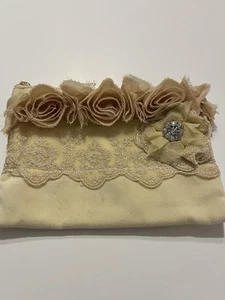 Miss Rose Sister Violet Velvet Lace Zip Bag Bridal Victorian Boudoir Wedding  - Picture 1 of 5