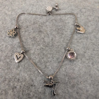 Pulsera Ajustable Dije Tono Plata Colibrí Corazón Copo de Nieve Paz Paloma Gema Foto 1 de 4