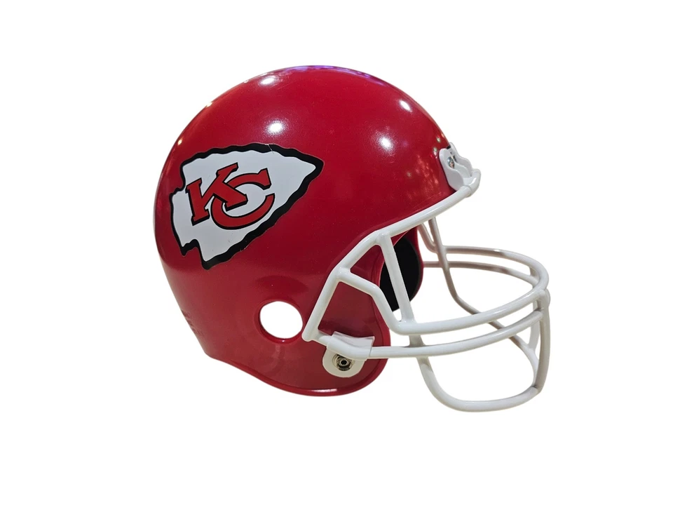 富兰克林堪萨斯城酋长队 NFL 塑料游戏儿童青少年橄榄球头盔复制品 — 第 1/4 张图片