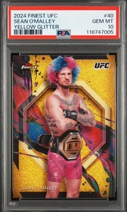 2024 TOPPS FINEST UFC 40 SEAN O'MALLEY PSA 10 YELLOW GLITTER /75 SP SSP - Picture 1 of 3