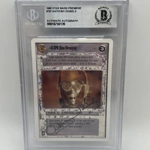 1996 Star Wars Premiere Signed Anthony Daniels C3-PO Card Beckett Authentic  - Picture 1 of 4
