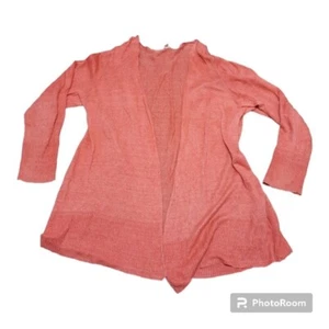 Eileen Fisher Women's Pink Linen Cardigan Sweater Beachy Plus Size 3X - Picture 1 of 6