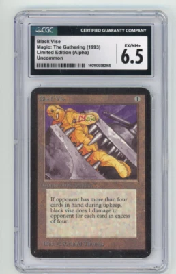 1993 Magic the Gathering MtG LIMITED EDITION ALPHA BLACK VISE CGC 6.5  - Image 1 of 2