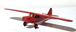 VINTAGE RED  PIPER CUB AIRPLANE HUBLEY DIECAST METAL TOY  #433 NO PROPELLER