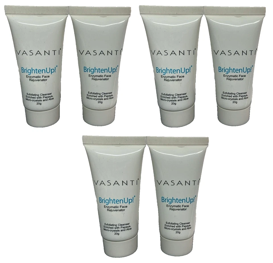 6x Vasanti Brighten Up! Enzymatic Face Rejuvenator Exfoliating Cleanser 0.7oz - Image 1 of 1