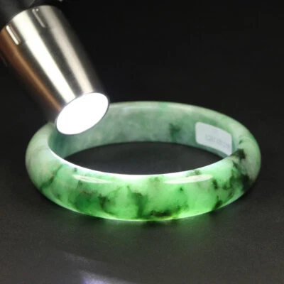 Brazalete Brazalete 62mm Certificado Grado A 100% Natural Jadeíta Verde Jade SEC02095 Foto 1 de 4