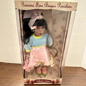 Vintage handbemalte afroamerikanische Biskuitporzellan Puppe Ltd rosa grün blau - Bild 1 von 8