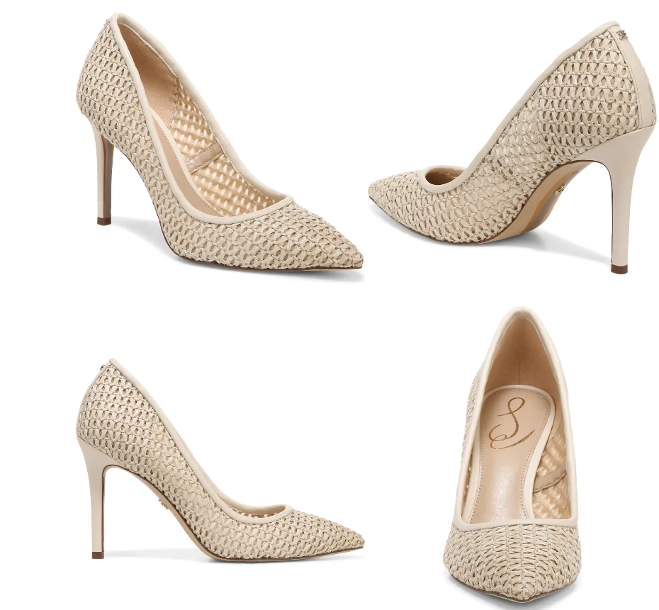 Bomba de salón Sam Edelman Hazel marfil rafia punta para mujer tallas 6-10/ ¡¡NUEVA!!! Foto 1 de 1