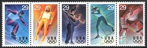 US Stamp Scott #2811a, 2807-2811, 29c, Winter Olympics, Strip of 5, MNH SCV$3.00 - Picture 1 of 1