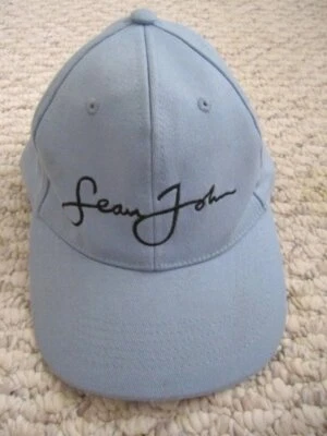 Бейсболка Sean John эластичная посадка небесно-голубая темно-синяя с логотипом L/XL - Изображение 1 из 4