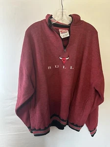 Vintage Chicago Bulls Red Cadre Athletic Quarter Zip Pullover Sweatshirt XL - Bild 1 von 4