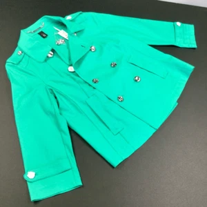 Neu mit Etikett White House Black Market Damen türkis Swing zweireihige Jacke Größe 8 - Bild 1 von 13