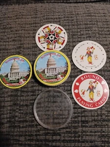 Vintage Souvenir of Washington DC Round Playing Cards, Made Hong Kong - Picture 1 of 10