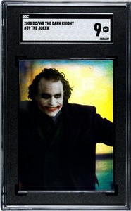 2008 WB/DC The Dark Knight JOKER SGC 9 Mint Refractor Heath Ledger Rookie Pop 3