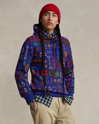 Polo Ralph Lauren 马术骑马皇家羊毛运动衫男式连帽衫 S — 第 1/4 张图片