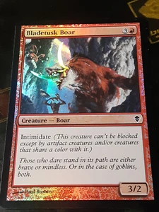 Bladetusk Boar FOIL , Zendikar , Light play, MTG, FREE SHIPPING - Picture 1 of 4