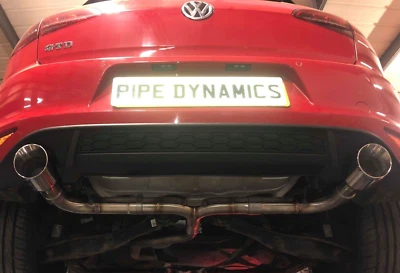 PIPE DYNAMICS Golf MK7/7.5 2.0 GTD Caja trasera Eliminar - Estilo GTI DOBLE ESCAPE - Imagen 1 de 2