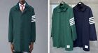Thom Browne Hooded Long Jacket Single Breasted Wind Coat Jacket for Women/Men