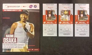 2019 Rogers Cup Tennis Program & 3 ticket stubs Naomi Osaka vs Serena Williams - Picture 1 of 4