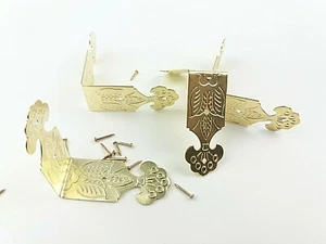 Juego de 4 correas tirantes caja metal color dorado diseño vintage C157 - Imagen 1 de 6