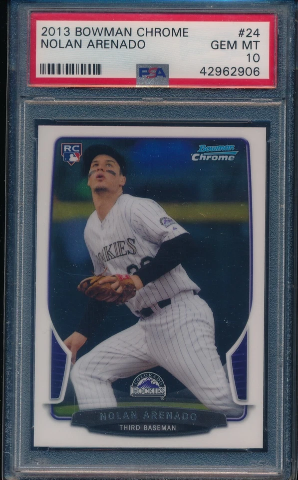 2013 BOWMAN CHROME  NOLAN ARENADO ROOKIE #24 PSA 10 GEM MINT - Image 1 of 1