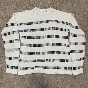 VTG New Era Sweater Mens XXL 2XLT Cream Fisherman Knit Heavyweight Crewneck USA - Picture 1 of 7