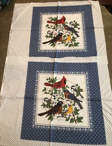 Vtg Lot Of 2 Cranston Print Works American Song Birds Pillow Fabric 18”x 22” NEW - Picture 1 of 12