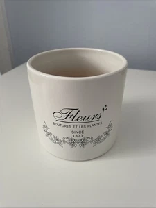 Fleurs Flower and Plant Pot White Ceramic 10 cm diameter New And Unused - Picture 1 of 6