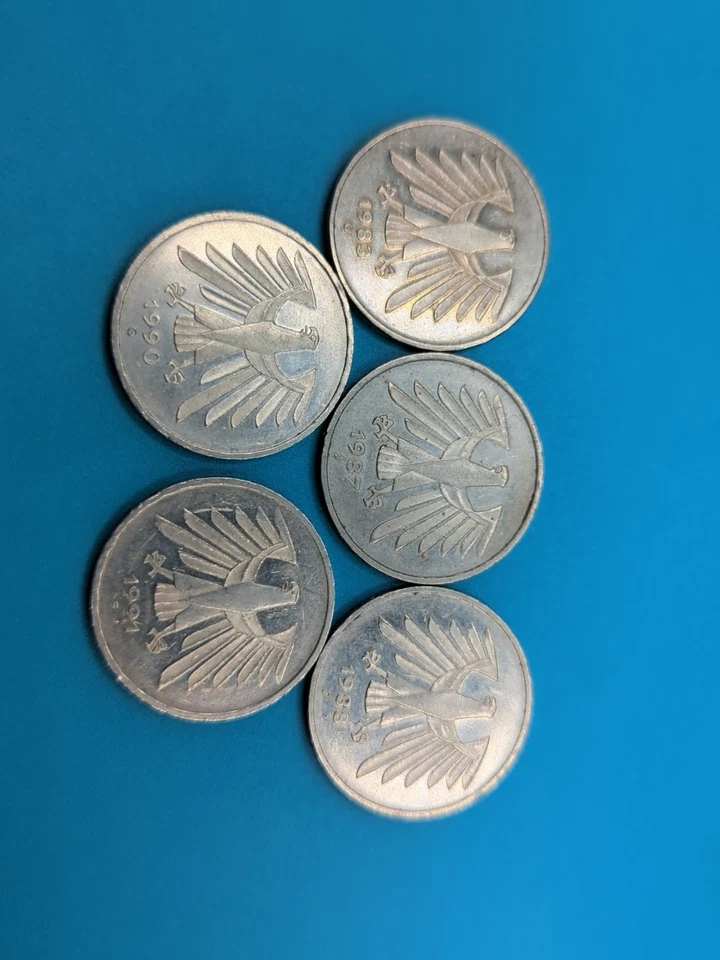 Alemania Lote De 5 Marcas 1983 -G, 1987 -J, 1988 - F, 1990- G, 1991 - F Foto 1 de 1