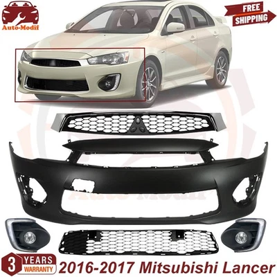 Front Bumper Cover & Grille Assembly For 2016-2017 Mitsubishi Lancer - Image 1 of 4