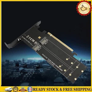 M.2 NVME PCIE 3.0 X16 HDD SSD Riser Card M Key Adapter Controller Supports Raid  - Afbeelding 1 van 15