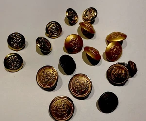 Gold Buttons Assorted x 18 Vintage Various Sizes-Unique Lot. 60-70’s. - Bild 1 von 4