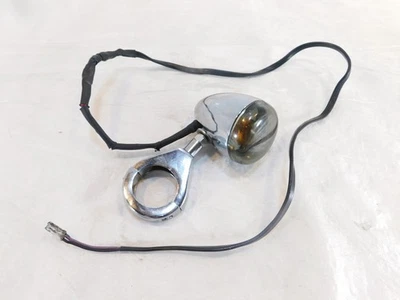 Indicador de señal de giro delantero Harley Davidson cromado Softail Dyna VRod con soporte Foto 1 de 4