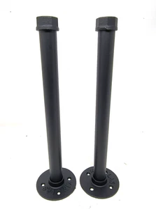 2 Pk. Barra de ropa industrial de tubo negro de 12 pulgadas de acero de alta resistencia aspecto rústico - Imagen 1 de 7