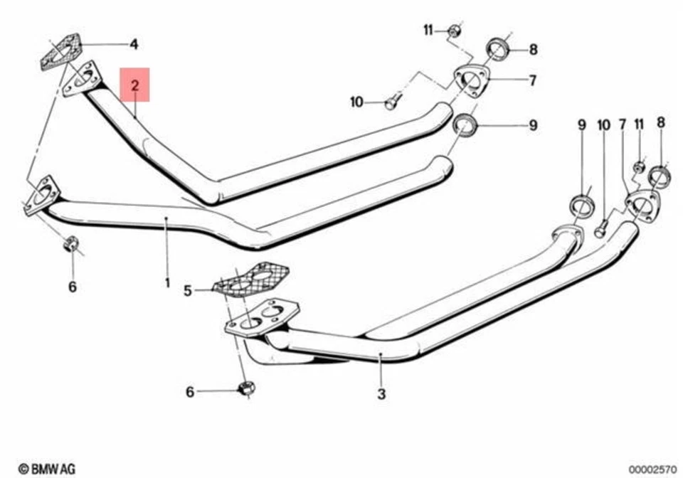 Tubo de escape original BMW E24 E28 528i 535i 628CSi 635CSi cupé 18111177178 Foto 1 de 1