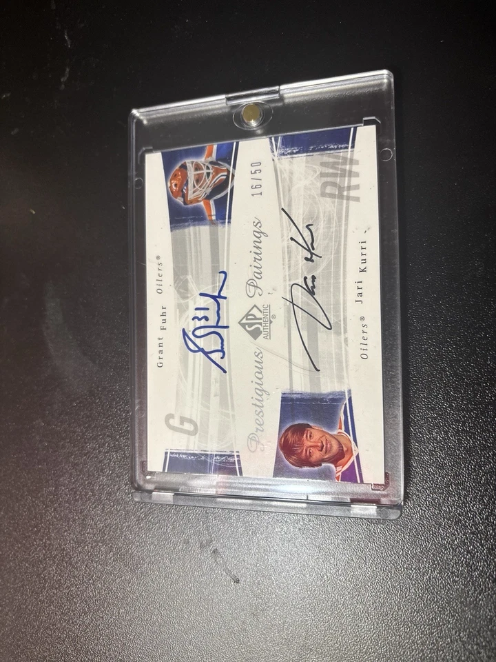 Jari Kurri/Grant Fuhr Prestigious Pairings 16/50 Autographed Card PP-FK - Image 1 of 4