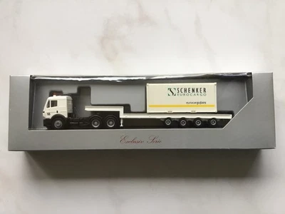 Herpa H0 1:87 in OVP - MB Tieflade-Sattelzug "Schenker" mit Container - Bild 1 von 2