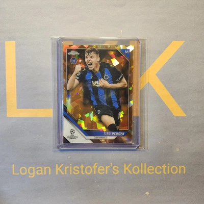 2021-22 Topps Chrome UEFA - Tibo Persyn RC #40 Orange Cracked Ice Prizm 28/50 - Image 1 of 2