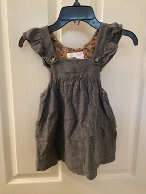 Zara девочек на пуговицах сарафан платье серый оборки фланели шерсти смесь размер 3-4 лет - Изображение 1 из 4